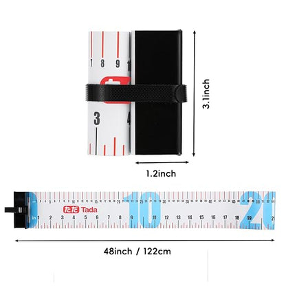 Tada 48in/122cm Fishing Ruler Fish Measuring Tape with Bump Board | Portable Roll Up Folding