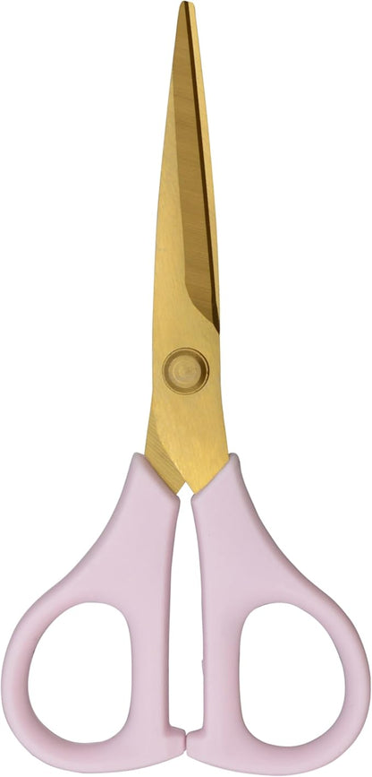 Westcott All-Purpose Kitchen Snips for Herbs, Pink with Gold Blade - Precision-Ground Blades, Durable Design, Ideal Kitchen Scissors for Everyday Tasks, 5-Inch