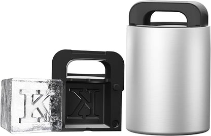 Letter K Monogram Clear Ice Cube Maker, 2" Big Ice Cubes Mold for Whisky and Cocktails, Large Initials Silicone Ice Cube Tray Personalized Gifts for Men (Letter K)
