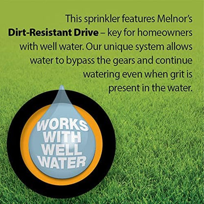 Melnor 65167AMZ XT Turbo Oscillating Sprinkler, 4,500 sq. ft., Quick Connect Bundle, 3-Way Adjustable, Black, Yellow (Pack of 12)