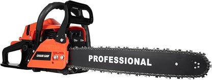 58cc Gas Chainsaw, 20 Inch Gas Powered Chainsaws with Tool Bag, 3.6HP 2-Cycle Handheld Cordless Petrol Gasoline Chain Saw for Cutting Tree Wood Trimming Garden Farm