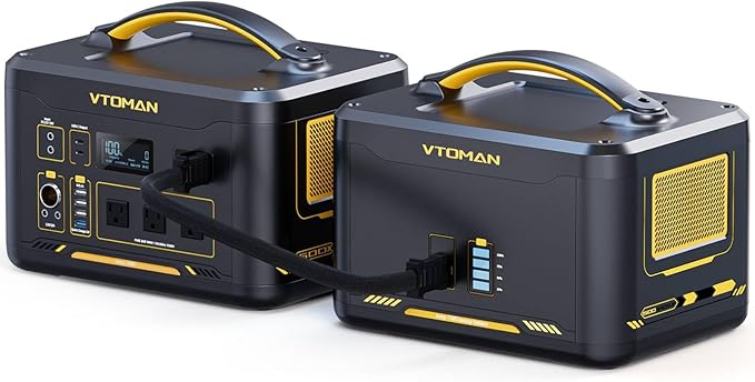 VTOMAN 2376Wh Portable Power Station, Jump 1500X Solar Generator with Extra Battery, 3000W Peak Durable LiFePO4 (LFP) Battery Station with 1500W AC Outlets, PD 100W for Home Backup & RV/Van Camping