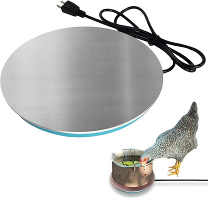 Warmer Base for Chicken Water - Poultry Water Heater with 4.5 Feet Power Cable, Waterer Drinker Heated Base with Thermostat - Anti Scald Pet Poultry Waterer Winter Deicer