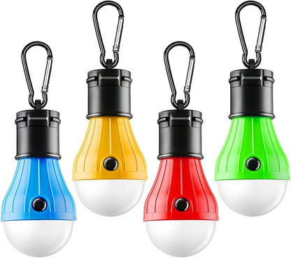FLY2SKY Portable LED Gear Camping Lights with Clip Hook Emergency Light | Battery Powered LED Tent Lights Bulbs Outdoor Camping Essentials for Hiking Backpacking Hurricane Power Outage Emergency Gear