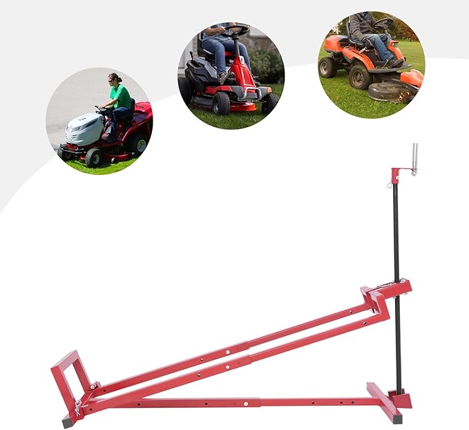Lawn Mower Lift, 880Lbs Lawn Mower Lift Carbon Steel Lift Jack Freestanding Lawnmower Lift Tool Adjustable Lawnmower Lifts w/o Wheel for Garden Tractors All-Terrain Maintenance and Repair