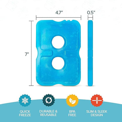 Healthy Packers Ice Packs for Lunch Boxes & Coolers - Freezer Packs - Original Cool Pack | Cooler Accessories for Beach, Camping & Fishing | Slim & Long-Lasting Reusable Ice Pack for Cooler