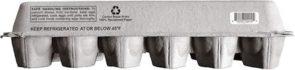 Blank 12-Egg Flat Top Paper Pulp Egg Carton with Nutrition Facts, Safe Handling Info, Optional UPC - 250 Pack