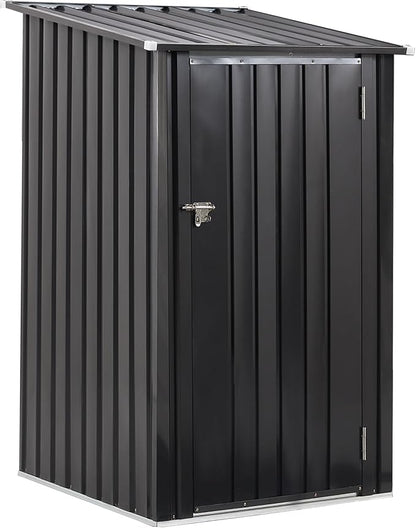 3x3 FT Outdoor Storage Shed, Metal Steel Garden Shed with Single Lockable Door, Small Shed Outdoor Steel Utility Tool Shed, Storage House Waterproof for Backyard Patio, Garden, Lawn, Dark Gray