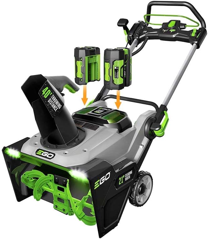 EGO Power+ SNT2112 21-Inch 56-Volt Lithium-Ion Cordless Snow Blower with Peak Power and Steel Auger - (2) 5.0Ah Batteries and Dual Port Charger Included