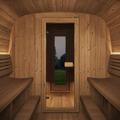 Model CL12GCP, Cube-Series Outdoor Home Sauna Suite Kit, Up to 8 Persons (Sauna Heater and Sauna Stones Included) (Drop 9 WiFi - Glass)