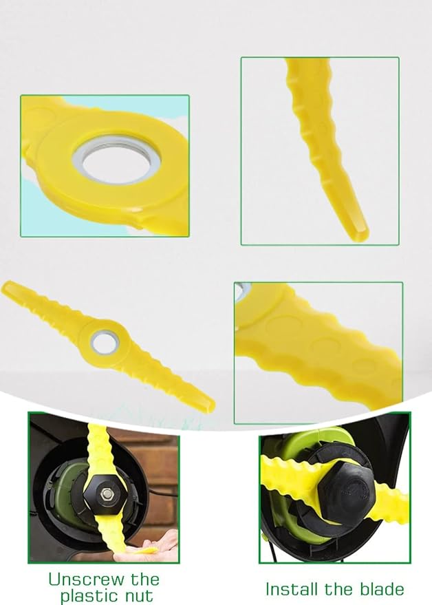 (4 Pack) SB601RB Replacement Sharp Blades Compatible with Sun Joe Weed Wacker Blade Electric Trimmer Edger Blades for SB600E, SB601E and SB602E