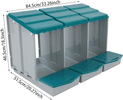Chicken Nesting Box, 4 Compartments Laying Boxes for Hens, Nest Box for Chicken Duck Poultry Coop, Wall Mount Chickens Roosting Boxes, Protect Collect Egg (Green)