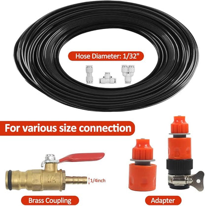 24ft Water Fed Pole Kit,Window Cleaning Poles,Water Fed Cleaning Brush,Aluminum Outdoor Window Cleaner,Extendable Telescopic Pole Water Fed Brush Spray Washer for Window Glass/Solar Panel