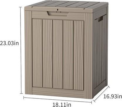 Two 28 GallonOutdoor Storage Box,Resin Deck Boxes Waterproof, IndoorOutdoor Bin for Package Delivery, Patio Cushions, Gardening Tools, Lockable, UV Resistant
