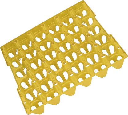 ANGGREK 30 Cell Egg Holder Egg Tray Egg Flats Plastic Egg Crates for Storage Transportation with Sturdy Stackable Design (Yellow)