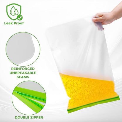 Lerine 3 Pack Bear Bags for Food Backpacking, Odor Proof Bags, 12x20 Inch | Reusable Double Track Zip Bags, Keep Food Fresh, Food-Grade, BPA-Free, for Camping, Hiking, Travel & Home Organization