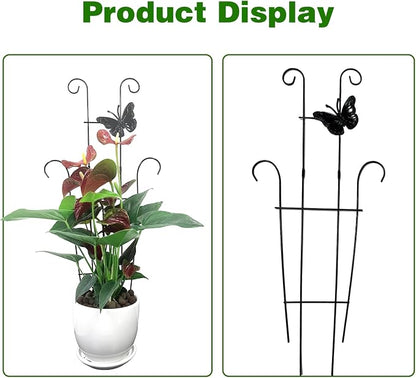 23 Inch Plant Trellis for Potted Plants, Sturdy Metal Houseplant Trellis for Climbing Plants Indoor Outdoor, Rust-Resistant Plant Support for Monstera Pothos Ivy, 4 Pack (4, 23inch)