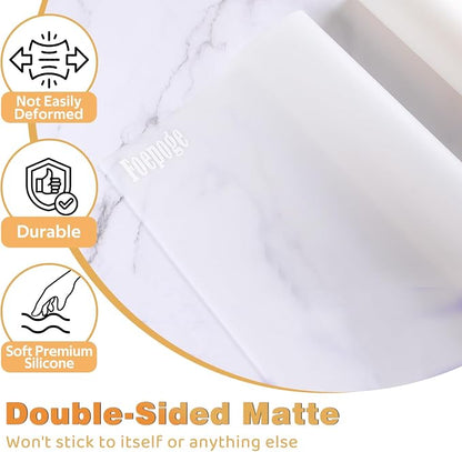 49.2" x 15.7" Large Silicone Mat for Kitchen Counter Protector, Cuttable | Silicon Countertop Protector Mat Heat Resistant Mats for Countertop, Cut to Fit Placemat Ship Roll by Foepoge, Translucent