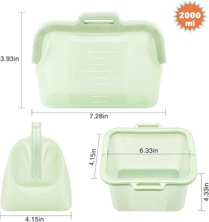 68oz Reusable Silicone Food Storage Bags with Magnetic Seal, Stand Up Freezer Bags for Meal Prep, Snacks, Sandwiches & Leftovers, Dishwasher Safe Reusable Food Storage Bag (Green)