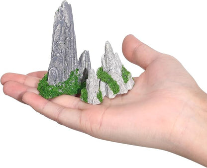 Gatuida 8Pcs Miniature Rockery Decorative Resin Rockery Statues for Micro Landscape