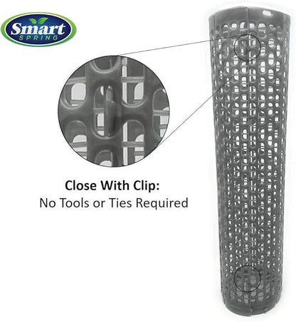 15" Tree Trunk Protectors, Stackable Spiral Tree Guards, Adjustable Width Bark Protection from Weed Eaters, Deer & Rodents, Tall Sapling & Vineyard Vine Protectors, Durable Plastic (6, Slate)