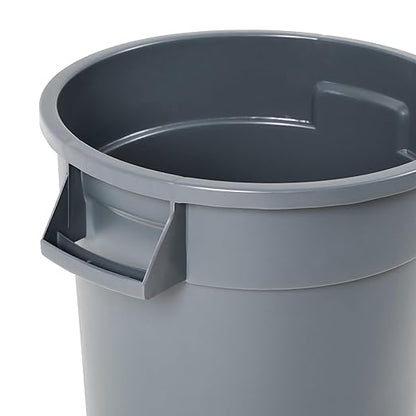 PRO&Family 20 Gallon Trash Can with Lid Round Ingredient Storage Containers Recycling Bin Kitchen Garbage Can Office Garbage Can Trash Barrel Plastic Barrel Yard Waste Bin Outdoor Trashcan (1, Gray)
