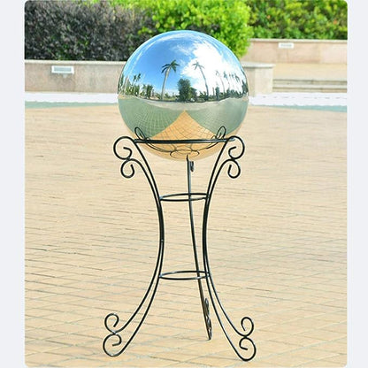 8pcs 2.4-6in Mirror Garden Spheres, Seamless Silver Stainless Steel, Props for Photography, Colorful Home Addition