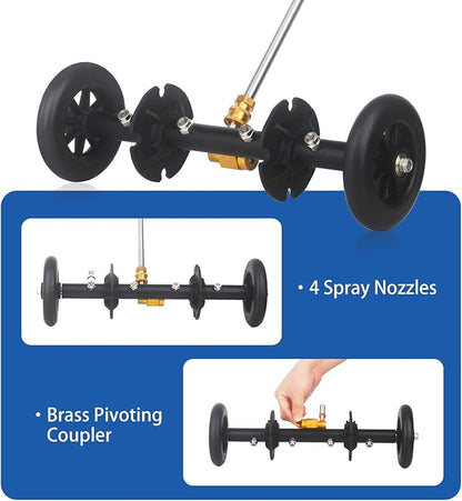 DUSICHIN Undercarriage Cleaner Water Broom Pressure Washer Attachment, 15 Inches Undercarriage Washer, Pressure Washer Underbody Car Cleaner 4 Extension Wands 4 nozzles Garden Hose Adapter DUS3202