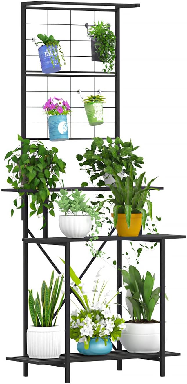 Hanging Plant Pot Shelf Rack Heavy Duty Plant holder Trellis,Multi Layer Plant Stand for Home, Garden, Balcony
