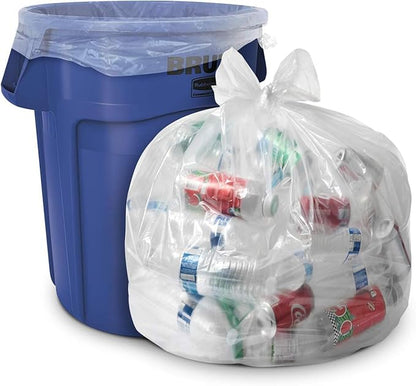 Aluf Plastics 45 Gallon 2.0 MIL Clear Garbage Bags - 40" x 46" - Pack of 200 - For Contractor, Industrial, Healthcare, & Municipal