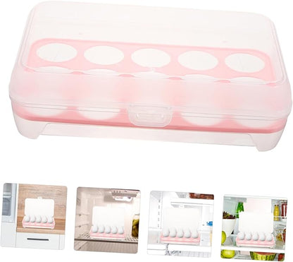 ARTIBETTER 2pcs Plastic Egg Tray Egg Organizer Storage Box for Kitchen Storage Rack Container Safe Fresh Holder