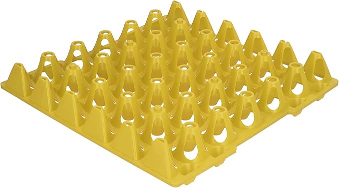 TOPINCN 5PCS Plastic Egg Tray, 30 Cell Egg Crates Holder Flats with Sturdy Stackable Design for Storage Transportation Home Farm Supplies (Yellow)