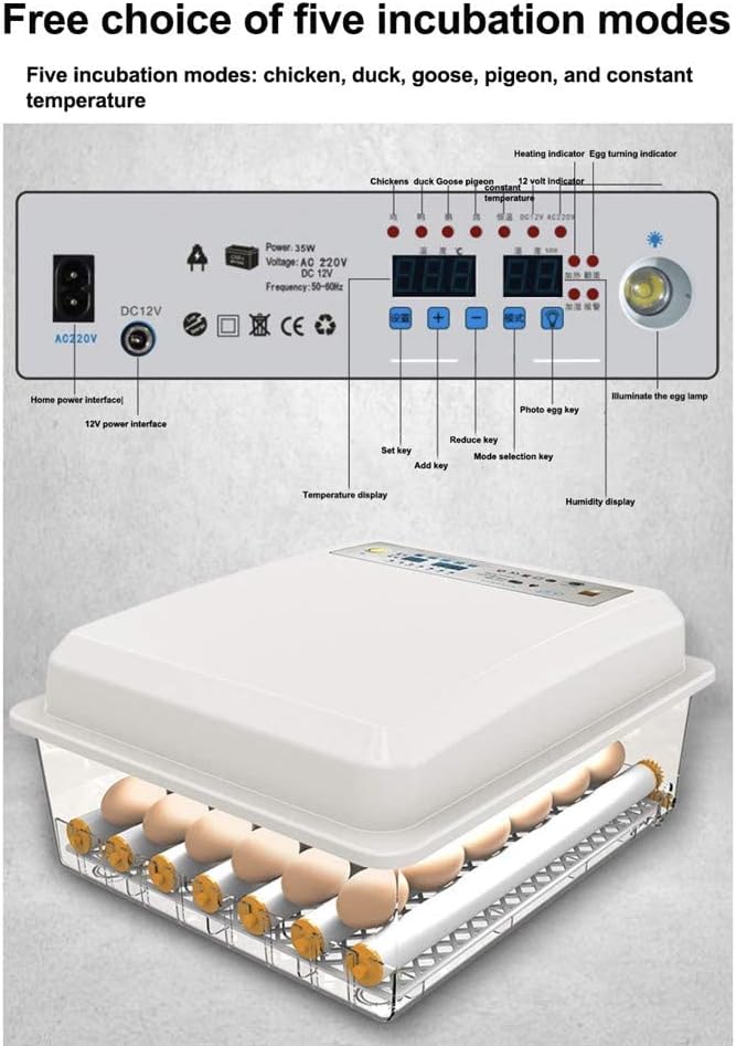 Digital Incubatores,Egg Incubator with Automatic Turning Function, Digital Automatic Hatcher with Temperature Control,for Egg Duck Egg Bird Egg Turkey Eggs Home, Blue-16 Egg
