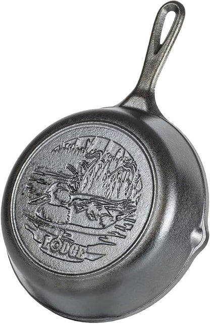 Lodge Wildlife Series-8" Cast Iron Skillet with Duck Scene, 8", Black (Pack of 3)