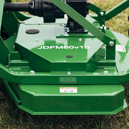 Titan Attachments 3 Point PTO Finish Mower, 72" Cutting Width, Cat 1 Hookup, Green Finish, Rear Discharge, Pull Behind Mower for 30-50 HP Tractors, Low-Noise Cast Iron Gearbox
