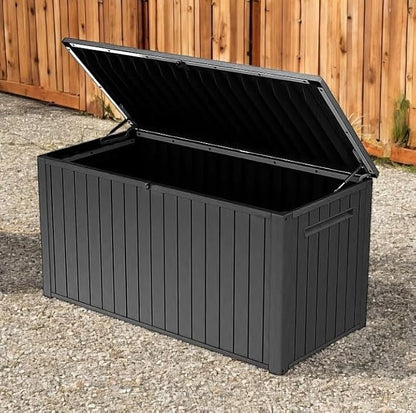 170-Gallon Outdoor Storage Deck Box, Weather-Resistant, (Graphite)