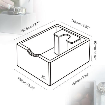 Espresso Knock Box, Durable ABS Plastic Coffee Grounds Dump Bin, Non-Slip Base with Tamping Station, Distribute and Tamp Espresso Product Tool,Espresso Barista Accessories