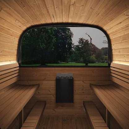 Model CL12GCP, Cube-Series Outdoor Home Sauna Suite Kit, Up to 8 Persons (Sauna Heater and Sauna Stones Included) (Drop 9 WiFi - Gold)