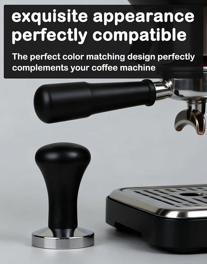 51mm Espresso Tamper, Espresso Machine Accessories, Espresso Tamper with Wood Handle, Durable Metal Tamper, Medium Weight, Home & Café Use Coffee Tamper