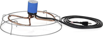 Farm Innovators 1500 Watt Cast Aluminum Submergible Water Tank Heater Deicer with Self Regulating Thermostat for Farm and Home, Silver