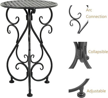 Metal Plant Stand, Heavy Duty Flower Pot Stand 17" Tall, Single Planter Holder for Indoor, Outdoor, Garden, Patio, Porch, Balcony, Home Decor, Black(1 Pack)