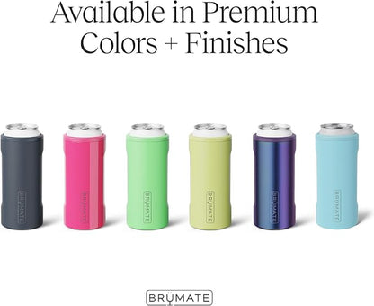BrüMate Hopsulator Slim Can Cooler Insulated for 12oz Slim Cans | Skinny Can Insulated Stainless Steel Drink Holder for Hard Seltzer, Beer, Soda, and Energy Drinks (Mocha)