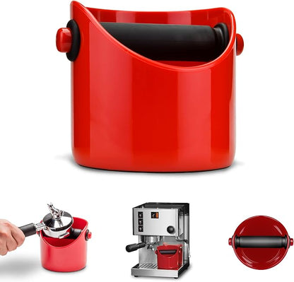 Dreamfarm Grindenstèin Sturdy, Compact, Modern Space-Saving Espresso Coffee Grind Knock Box - Red