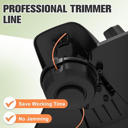 String Trimmer Line .080", 445 Feet Weed Eater String, Round Trimmer Line for Universal Replacement, Orange Premium Nylon String Trimmer Line for Light Grass&Weeds