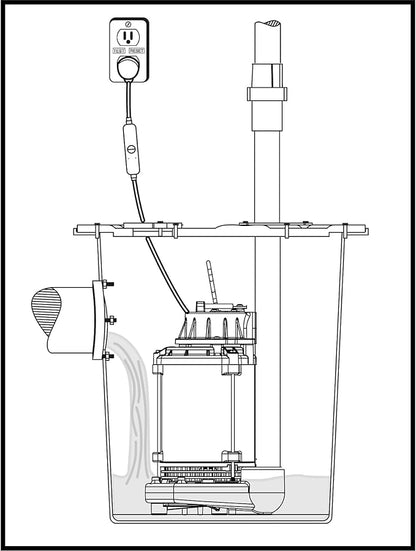 Wayne 58321-WYN3 CDU980E 3/4 HP Submersible Cast Iron and Stainless Steel Sump Pump with Integrated Vertical Float Switch, Large, Silver