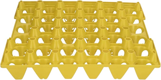 ANGGREK 30 Cell Egg Holder Egg Tray Egg Flats Plastic Egg Crates for Storage Transportation with Sturdy Stackable Design (Yellow)