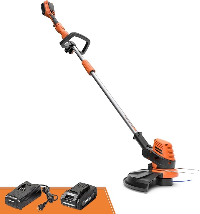 LawnMaster CLGT2412S 24V 12" Cordless String Trimmer 2.0AH Battery & Charger Included