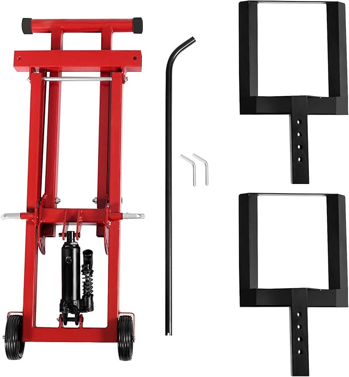 Goplus Lawn Mower Lift, 500LBS Zero Turn Mower Lift with Hydraulic Jack, Mower Lift Jack for Riding Tractors