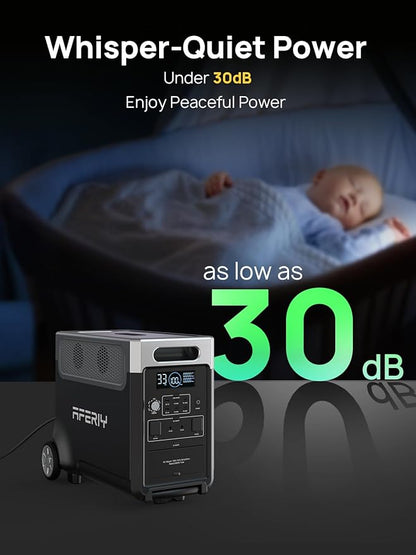AFERIY 11520Wh Portable Power Station,P310 with 2 Extra Battery,120V 3600W Expandable Capacity LiFePO4 Battery Backup,Solar Generator for Home Use,Outdoor Camping,Power Outage,Camping,RV,Emergencies