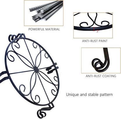 Plant Stand for Heavy Duty Potted Holder Indoor Outdoor Metal Rustproof Iron Garden Container Round Supports Rack for Planter Bronze, Pumpkin Stand Outdoor